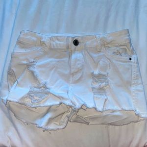 Miami High Rise Shortie, white, size 1, distressed